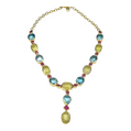 Bochic "Orient" Lemon Quartz , Topaz & Rubies Necklace Set in 18k Gold & Silver
