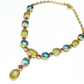 Bochic "Orient" Lemon Quartz , Topaz & Rubies Necklace Set in 18k Gold & Silver