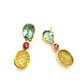 Bochic "Orient" Lemon Quartz , Topaz & Rubies in 18k Gold & Silver Set - 3 Pieces