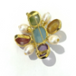 Bochic “Orient” Italian Multi Sapphires & Multi Gem Brooch Set in 18k Gold & Silver