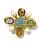 Bochic “Orient” Italian Multi Sapphires & Multi Gem Brooch Set in 18k Gold & Silver