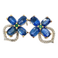 Bochic “Orient” Diamond, Emerald & Tanzanite Stud Earrings Set 18k Gold & Silver - 2 Pieces
