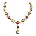 Bochic “Baroque” Ruby, Sapphire & Tahiti Pearl Set in 18k Gold and Silver
