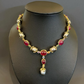 Bochic “Baroque” Ruby, Sapphire & Tahiti Pearl Set in 18k Gold and Silver