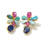 Bochic “Orient” Opal, Ruby & Multi Gem Earrings Set 18k Gold & Silver - 2 Pieces