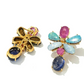 Bochic “Orient” Opal, Ruby & Multi Gem Earrings Set 18k Gold & Silver - 2 Pieces