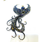 Bochic “Orient” Multi Sapphires & Black Star Brooch Set in 18k Gold & Silver