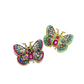 Bochic “Orient” Multi Sapphires & Ruby Butterfly Brooch Set in 18k Gold & Silver