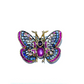 Bochic “Orient” Multi Sapphires & Ruby Butterfly Brooch Set in 18k Gold & Silver