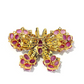 Bochic “Orient” Multi Sapphires & Ruby Brooch Set in 18k Gold & Silver