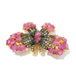 Bochic “Orient” Multi Sapphires & Ruby Brooch Set in 18k Gold & Silver