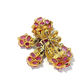 Bochic “Orient” Multi Sapphires & Ruby Brooch Set in 18k Gold & Silver