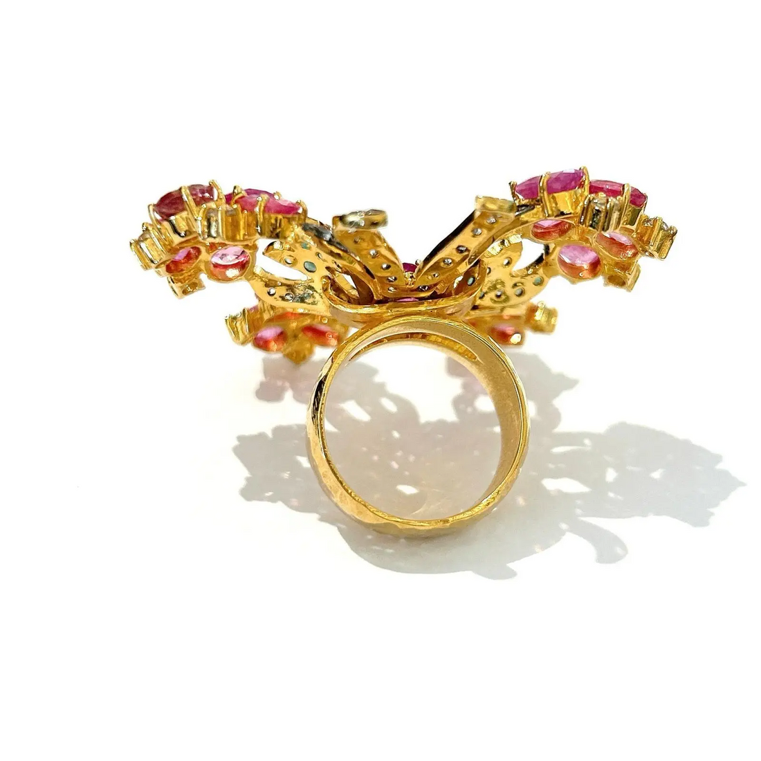 Bochic “Orient” Opal, Multi Sapphires & Ruby Ring Set in 18k Gold & Silver Size Us 7