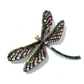 Bochic “Orient” Multi Sapphires & Ruby Brooch Set in 18k Gold & Silver