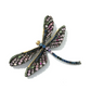 Bochic “Orient” Multi Sapphires & Ruby Brooch Set in 18k Gold & Silver