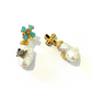 Bochic “Orient” Opal, Ruby & Multi Diamond Earrings Set in 18k Gold & Silver - 2 Pieces