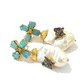 Bochic “Orient” Opal, Ruby & Multi Diamond Earrings Set in 18k Gold & Silver - 2 Pieces