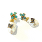 Bochic “Orient” Opal, Ruby & Multi Diamond Earrings Set in 18k Gold & Silver - 2 Pieces