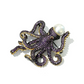 Bochic “Orient” Retro Pink, Purple Amethyst & Pearl Brooch in 18k Gold & Silver