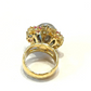 Bochic “Orient” Tahiti South Sea & Multi Sapphire Cluster Ring Set 18k & Silver Size 7