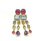 Bochic “Orient” Ruby & Multi Gem Chandelier Earrings Set 18k Gold & Silver - 2 Pieces