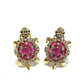 Bochic “Orient” Ruby & White Topaz Turtle Earrings Set 18k Gold & Silver - 2 Pieces