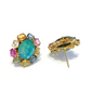 Bochic “Orient” Opal & Multi Fancy Sapphire Earrings Set 18k Gold & Silver - 2 Pieces