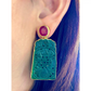 Bochic “Orient” Jade & Ruby Earrings Set in 18k Gold & Silver - 2 Pieces