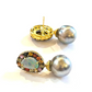 Bochic “Orient” Opal, South Sea Pearls & Sapphires Earrings Set 18k Gold & Silver - 2 Pieces