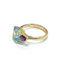Bochic “Orient” Blue Topaz & Amethyst Ring Set In 18K Gold & Silver