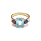 Bochic “Orient” Blue Topaz & Amethyst Ring Set In 18K Gold & Silver