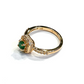 Bochic “Orient” Natural Emerald & Topaz Solitaire Ring Set In 18K Gold & Silver