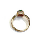 Bochic “Orient” Natural Emerald & Topaz Solitaire Ring Set In 18K Gold & Silver