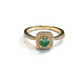 Bochic “Orient” Natural Emerald & Topaz Solitaire Ring Set In 18K Gold & Silver