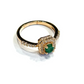Bochic “Orient” Natural Emerald & Topaz Solitaire Ring Set In 18K Gold & Silver