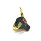 Bochic “Orient” Neoclassical Bull, Ruby & Sapphire Ring Set 18K Gold & Silver
