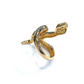 Bochic “Orient” Green Emerlad & Red Ruby Serpent Ring In 18K Gold & Silver