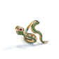 Bochic “Orient” Green Emerlad & Red Ruby Serpent Ring In 18K Gold & Silver