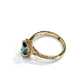 Bochic “Orient” Natural London Topaz Solitaire Ring Set In 18K Gold & Silver