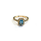 Bochic “Orient” Natural London Topaz Solitaire Ring Set In 18K Gold & Silver