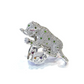 Bochic “Orient” Panthere Emerald & Sapphire Ring Set In 18K White Gold & Silver