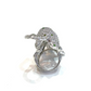 Bochic “Orient” Panthere Emerald & Sapphire Ring Set In 18K White Gold & Silver