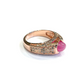 Bochic “Orient” Natural Tourmaline & Topaz Solitaire Ring Set 18K Gold & Silver