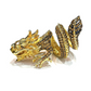 Bochic “Orient” Neoclassical Dragon Yellow Sapphire Ring Set 18K Gold & Silver