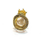 Bochic “Orient” Neoclassical Dragon Yellow Sapphire Ring Set 18K Gold & Silver