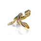 Bochic “Orient” Blue Sapphire & Red Ruby Serpent Ring In 18K Gold & Silver