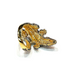 Bochic “Orient” Neoclassical Crocodile Red Garnet Ring Set 18K Gold & Silver