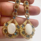 Bochic “Capri” Vintage Blue London Topaz & White Opal Earrings - 18K Gold & Silver