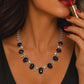 Bochic “Capri” Vintage Blue Sapphire, Tanzanite & White Topaz Drop Necklace Set In 18K Gold & Silver